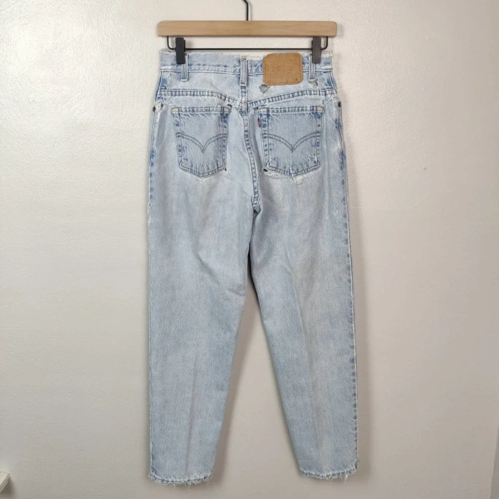 Vtg Levi's Jeans Women's 26 550 Light Wash Tapered Zip Fly 90's Distressed_5